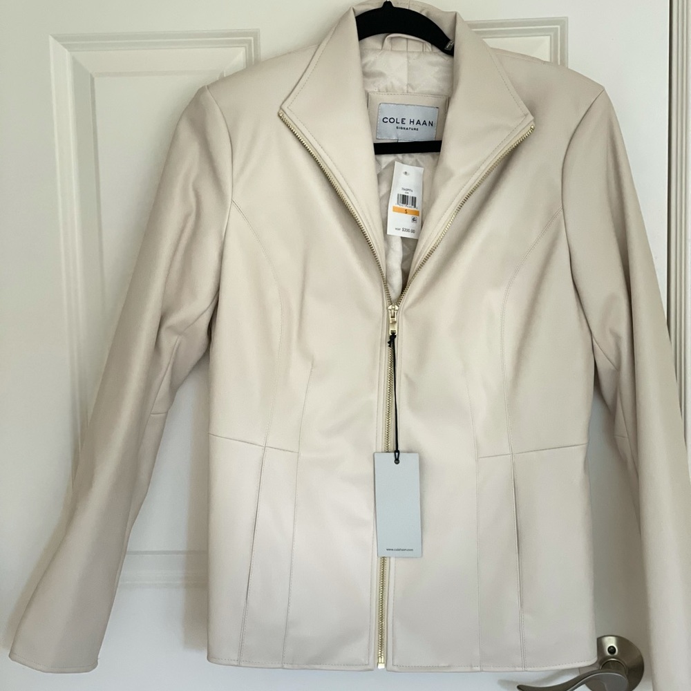 Cole Haan White Leather Jacket